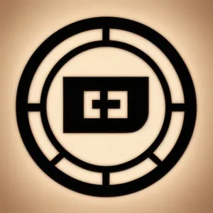 Modern glossy black round button icon