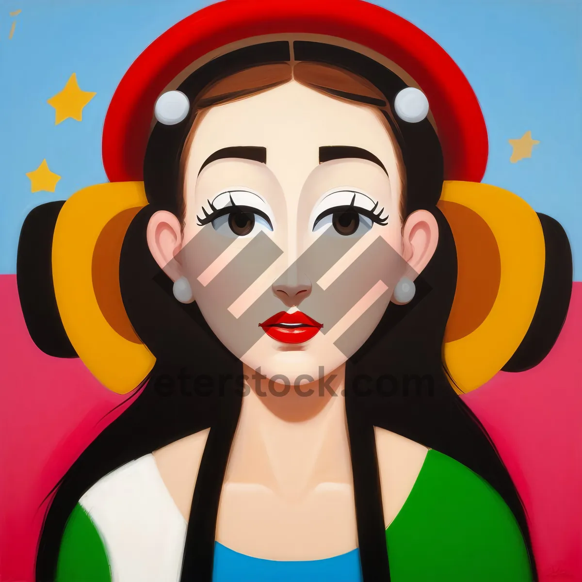 Picture of Cartoon boy and housewife clip art drawing illustration.