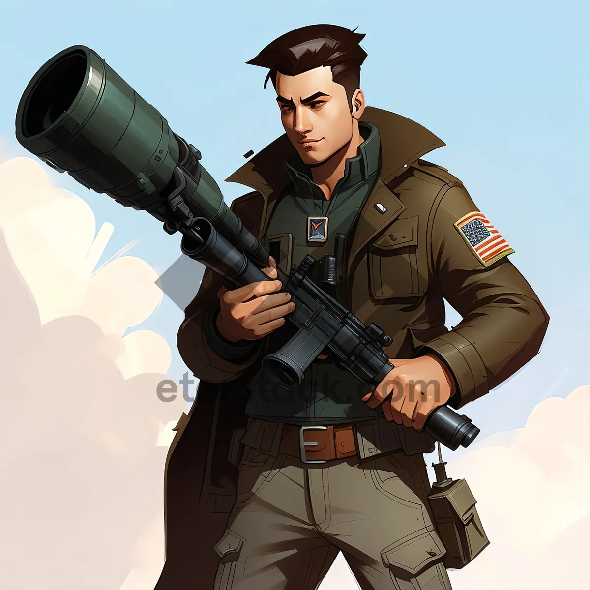 Picture of Professional Soldier with Bazooka Launcher