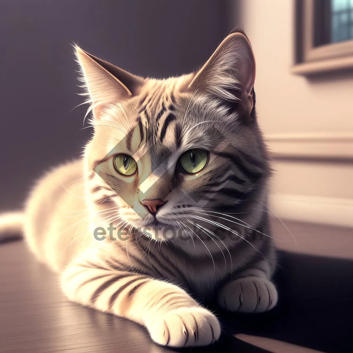 Picture of Adorable Gray Tabby Kitty on Windowsill