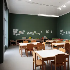 Modern Classroom Interior with Stylish Furniture