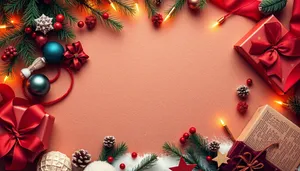 Festive holiday tree with decorations, flowers, and gifts.