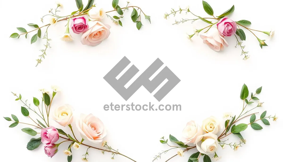 Picture of Floral Silhouette Design with Vintage Style Flourishes