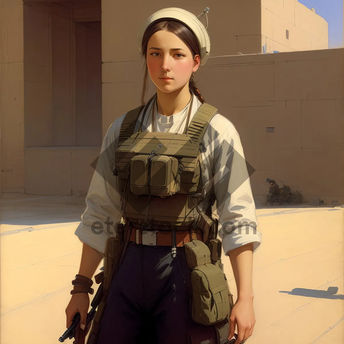 Picture of Happy male student in military uniform smiling standing