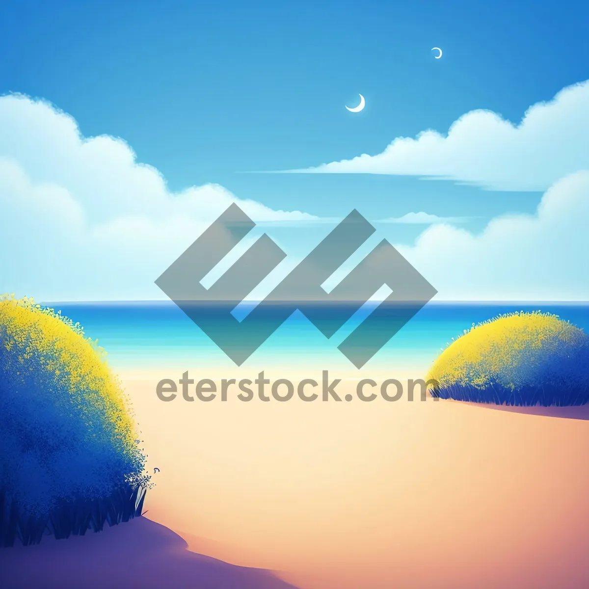 Picture of Vibrant Summer Sky Landscape with Bright Sunlight