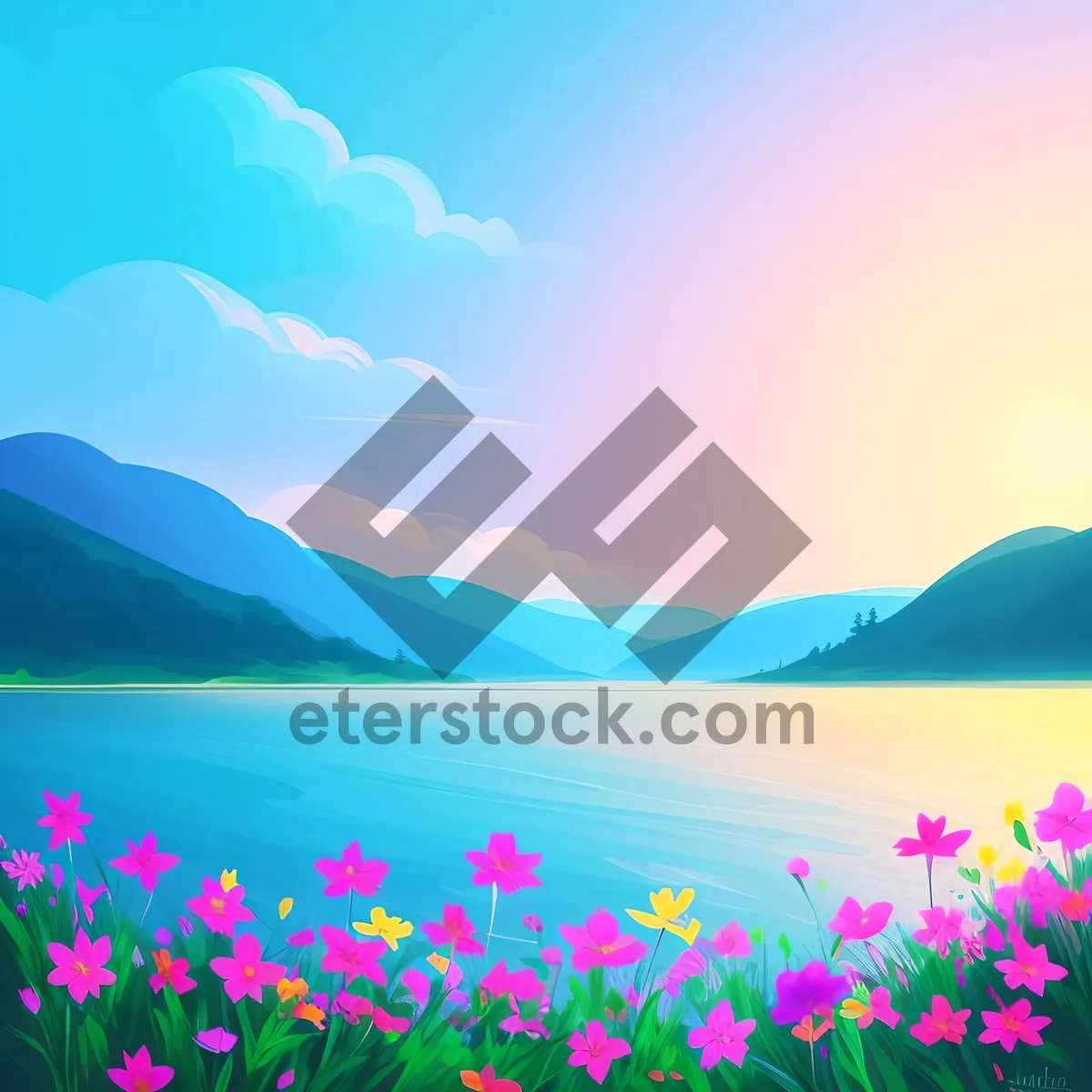 Picture of Serene Spring Meadow Under the Sunny Sky