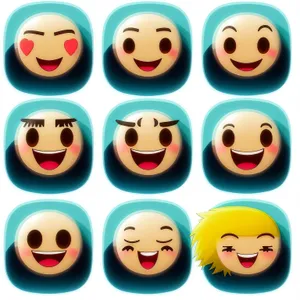 Happy Eyebrow Cartoon Icons