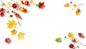 Floral Oak Tree Frame Decoration Pattern