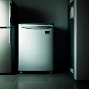 Modern Interior with White Goods and Refrigerator
