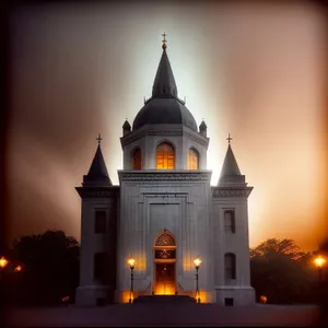 Iconic Orthodox Cathedral With Golden Dome