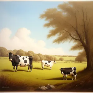 Summer Grazing: Serene Countryside with Cows