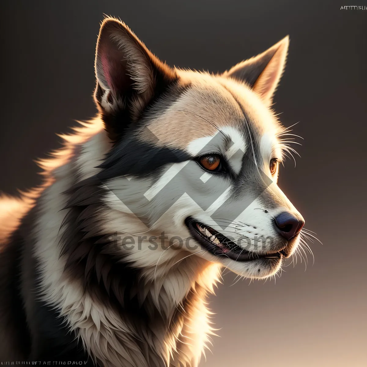 Picture of Adorable Malamute Sled Dog - Purebred Canine Portrait