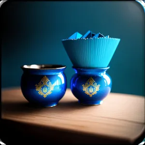 Hot Tea in Ceramic Mug with Saucer