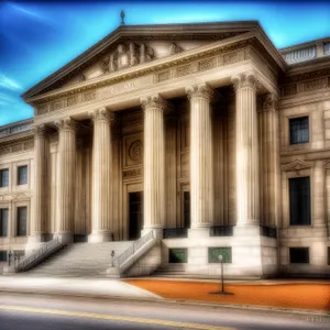 Iconic stone columns grace historic palace facade