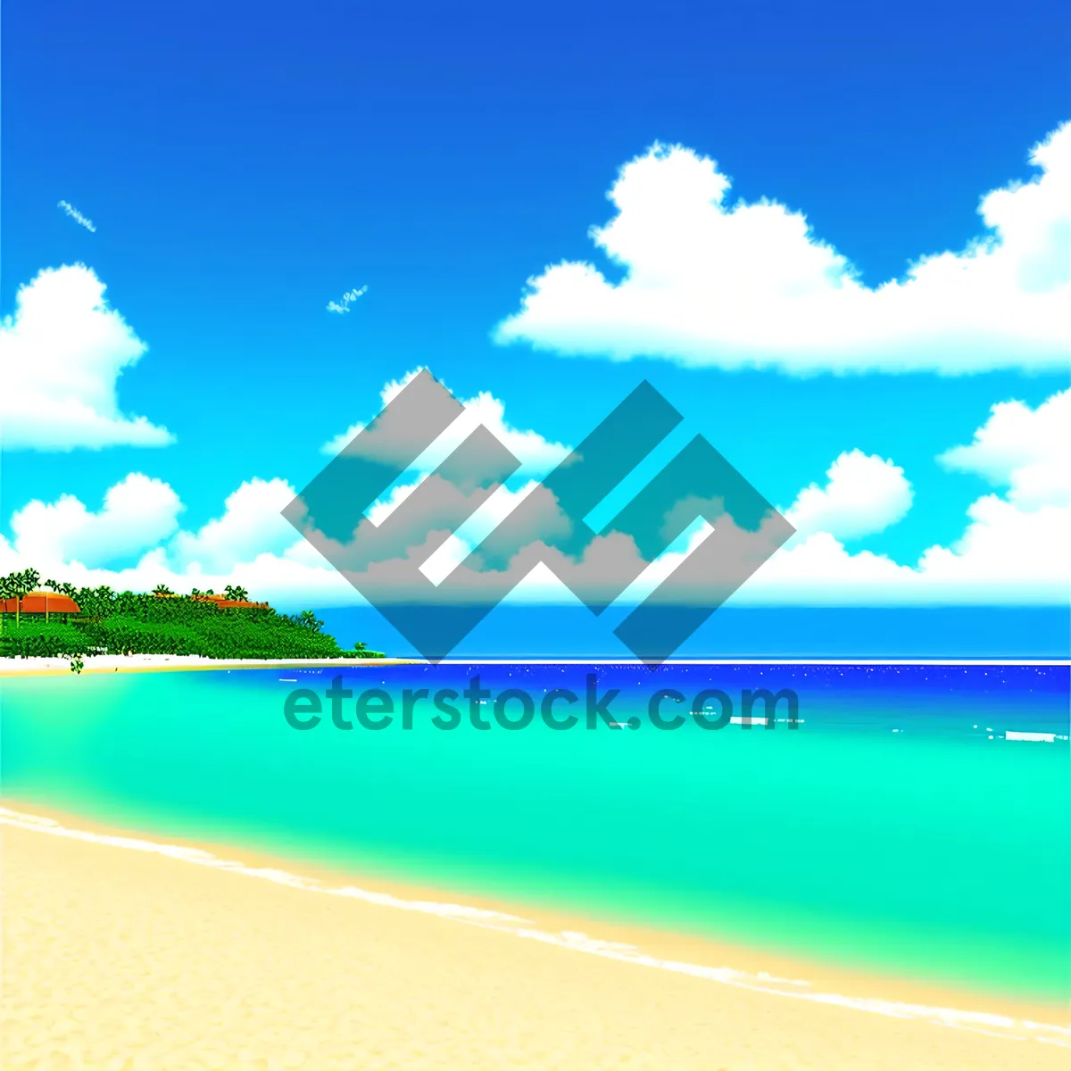 Picture of Vibrant Summer Sky with Bright Sunlight and Clouds