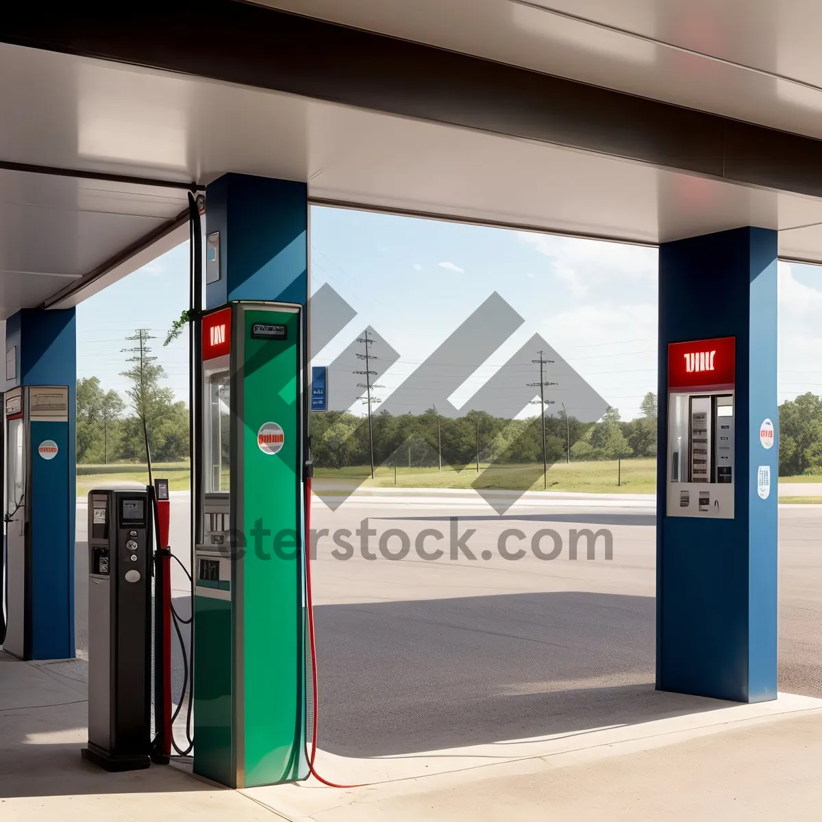 Picture of Mechanical Gas Pump and Turnstile Mechanism