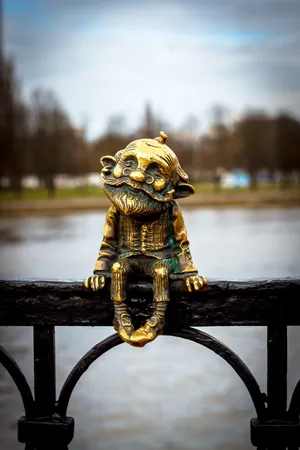 Golden East Temple Statue - Spiritual Cultural Icon