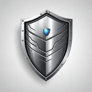 Shiny 3D shield emblem design icon