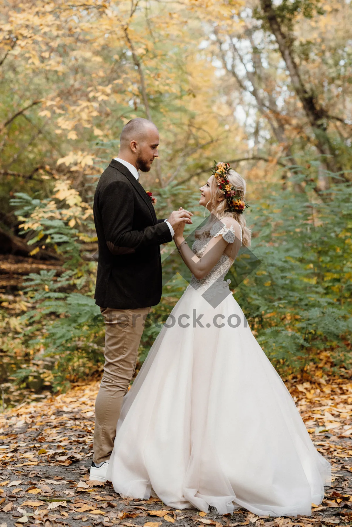 Picture of Happy couple celebrating their love in the park.