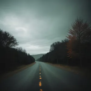 Speeding through scenic rural landscape on expressway