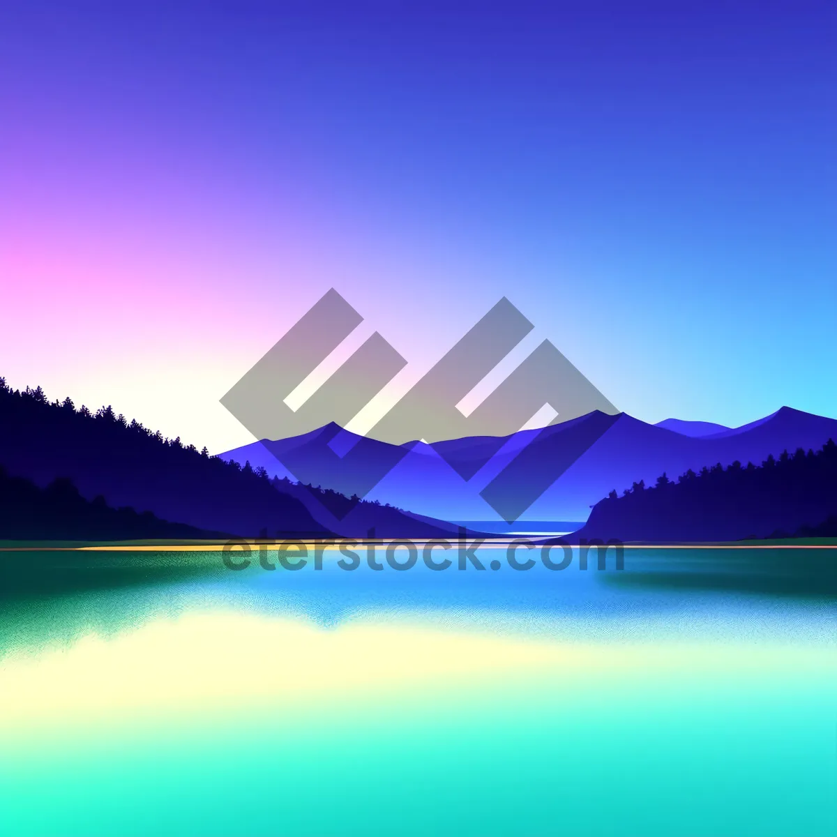 Picture of Vibrant Sunset over Serene Waters