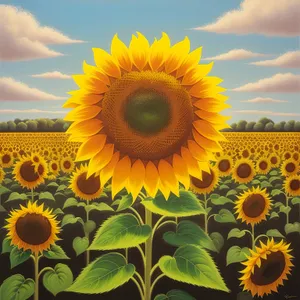 Vibrant Sunflower Blossom in Sunny Meadow