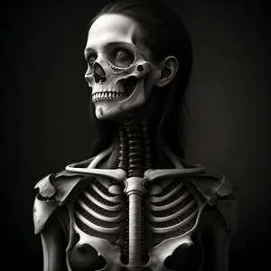 Terrifying Anatomical Skull Sculpture - Spooky Haunted Art