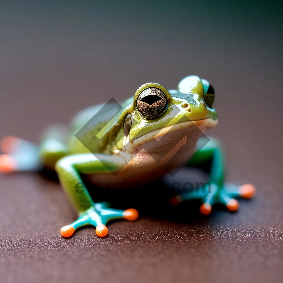 Picture of Eyed Tree Frog Peeking Out in Wildlife