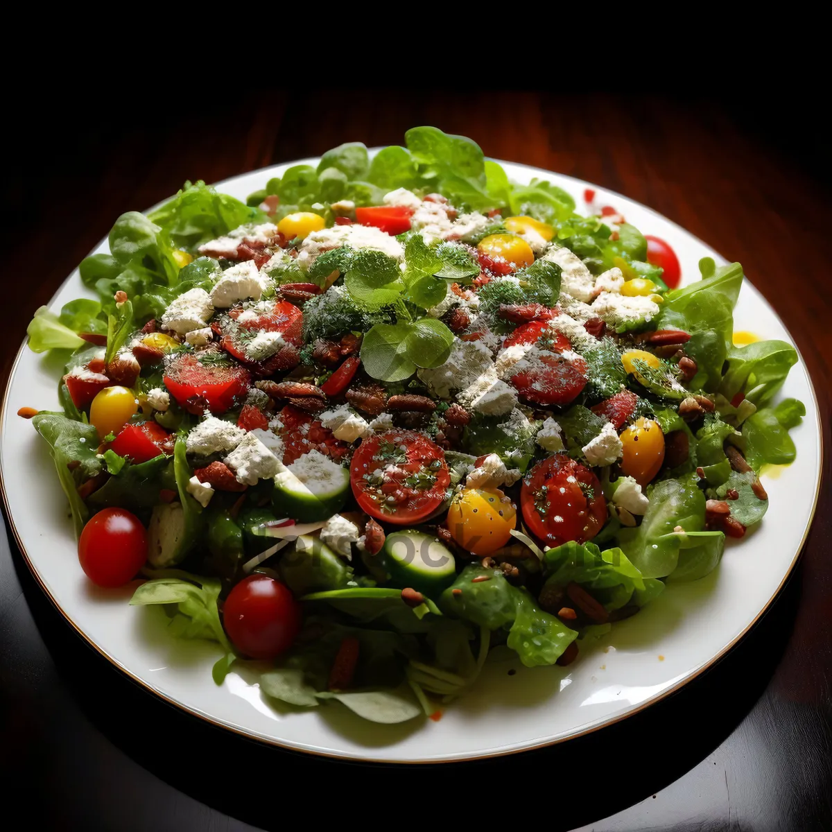 Picture of Healthy Vegetarian Chickpea Salad with Fresh Veggies