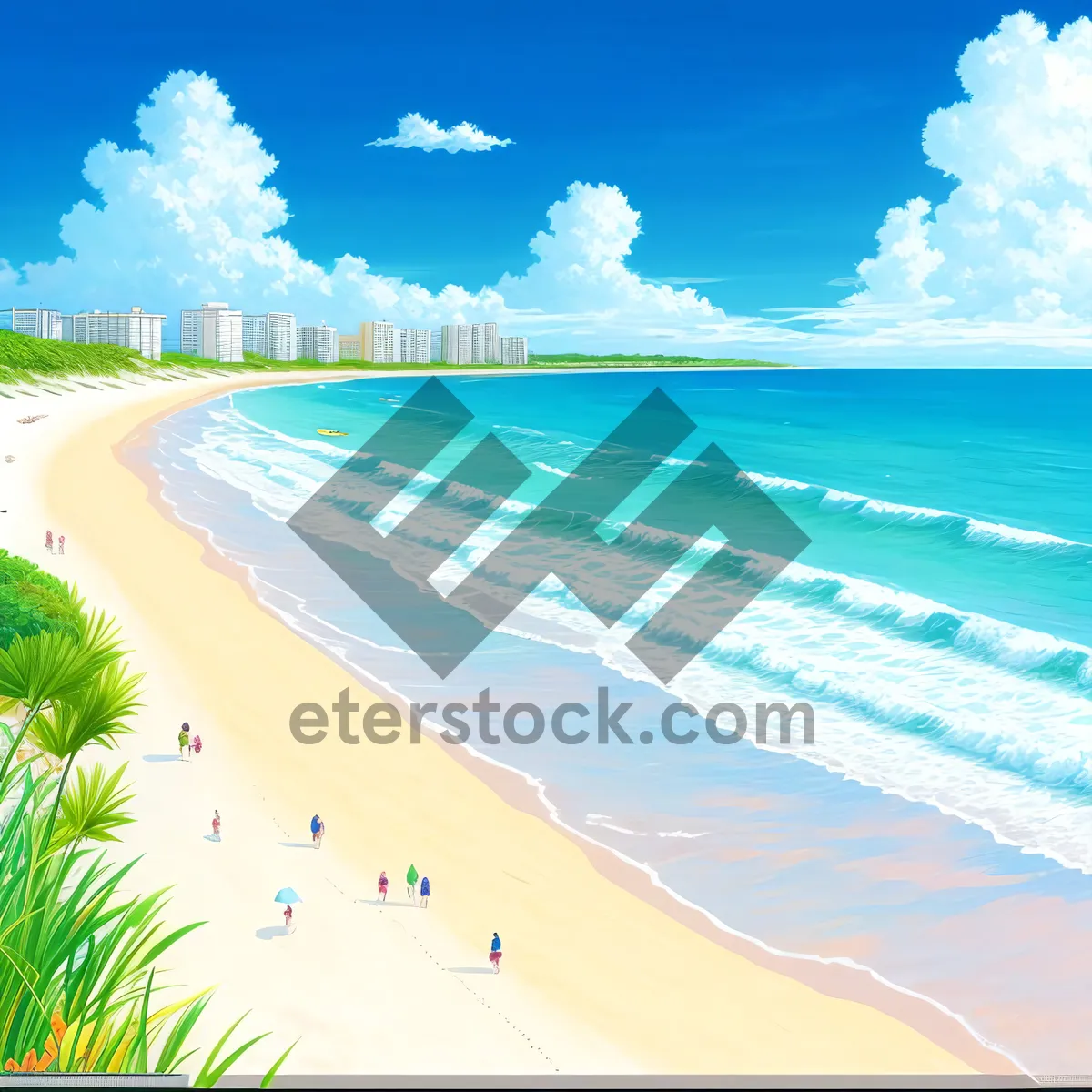 Picture of Serene Seascape: Tropical Paradise by the Shore