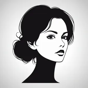 Cartoon face with stylish art haircut