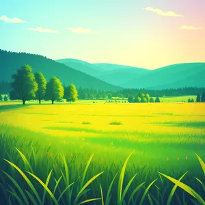 Serene Countryside Horizon with Lush Green Fields