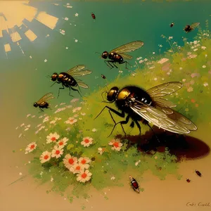 Wasp in Water: Insect Arthropod Fly