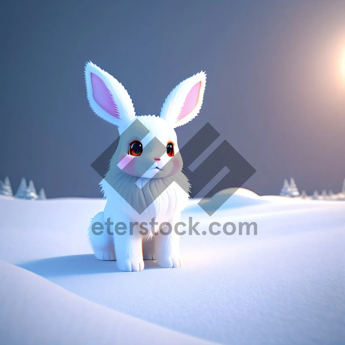 Picture of Fluffy Bunny with Cute Ears - Adorable Easter Pet