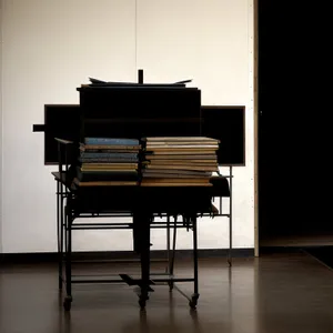 Elegant Wood Grand Piano in Musical Room
