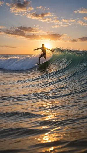 Silhouette paddle blade reflecting on sunset beach water.