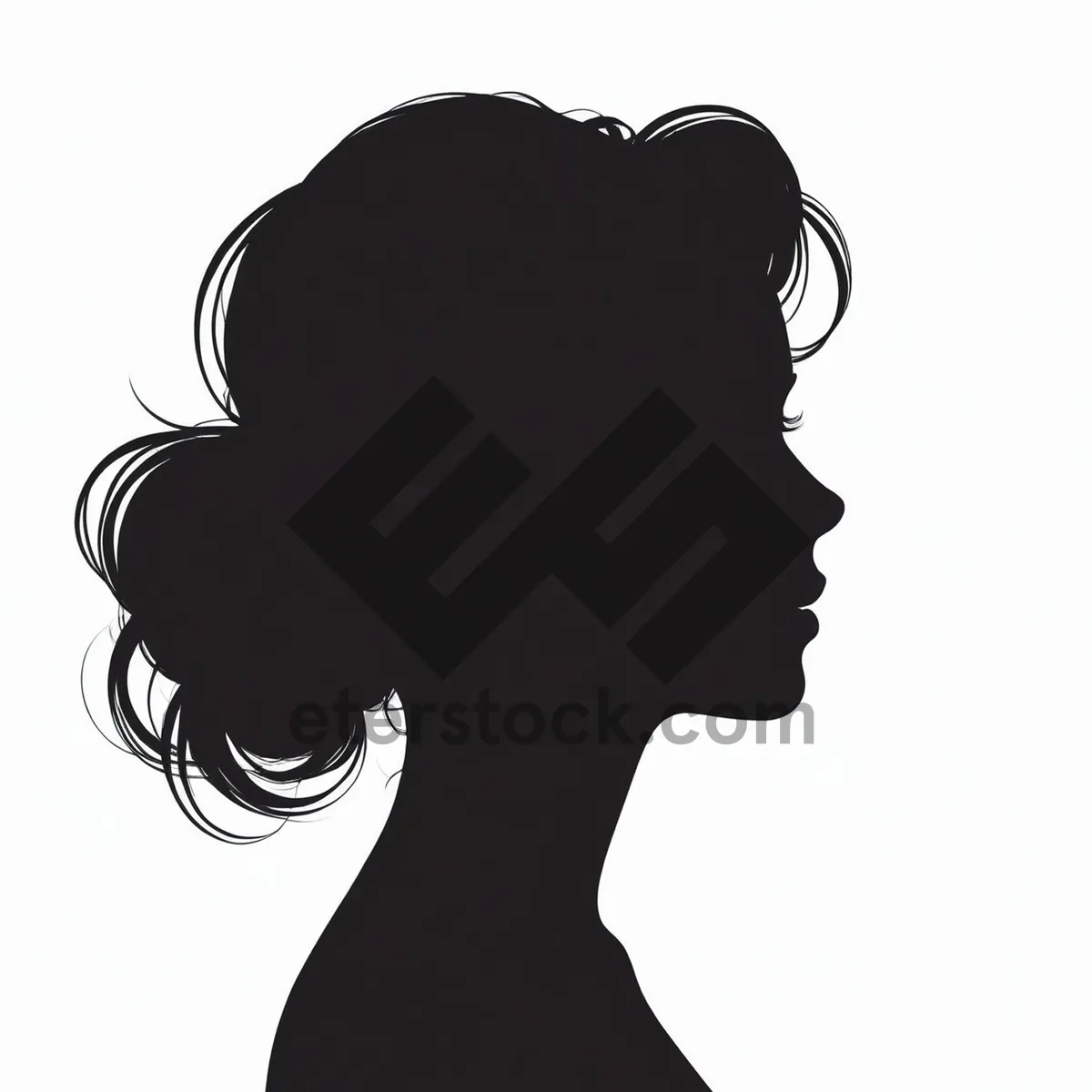 Picture of Black Cartoon Silhouette Nose Art Illustration