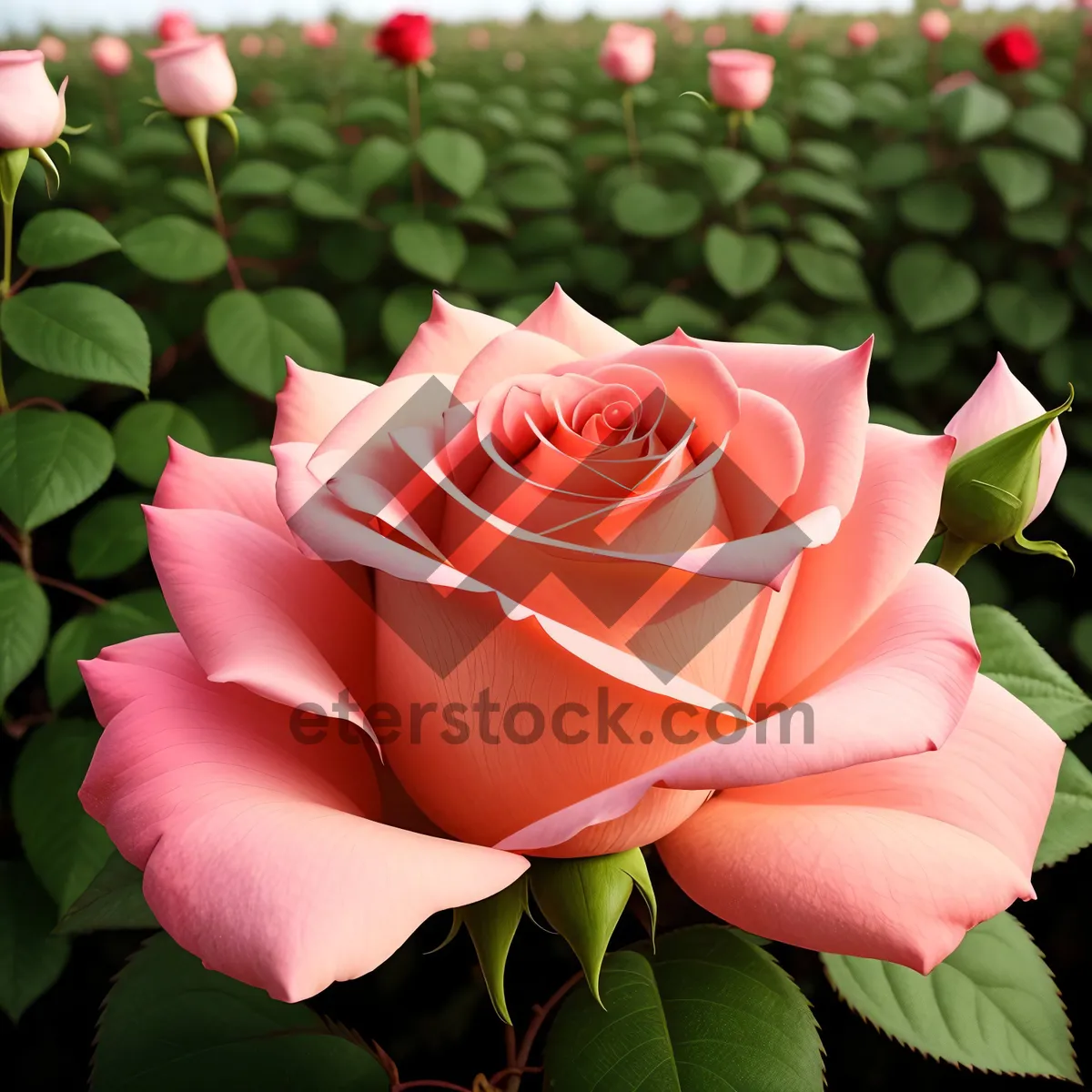 Picture of Romantic Spring Blossoms: Pink Rose Bouquet for Love