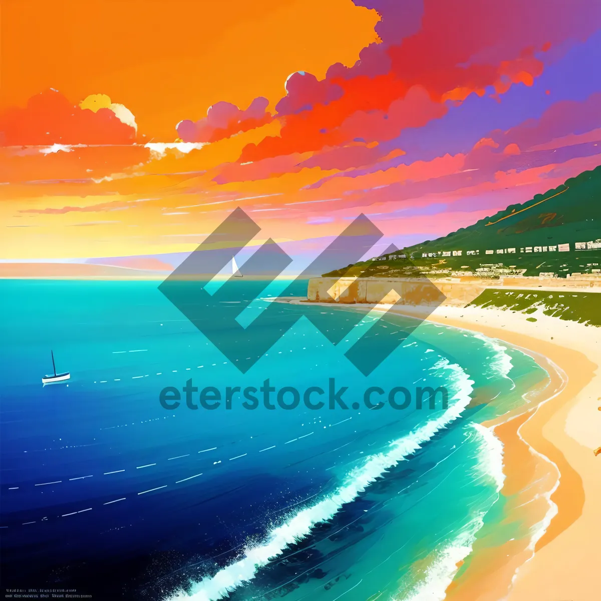 Picture of Serene Sunset on Sandy Beach