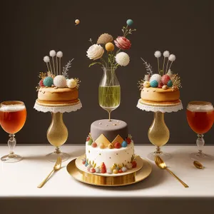 Restaurant table setting with wine glasses and champagne