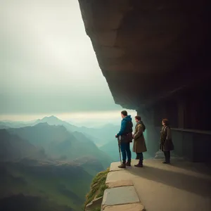 Snow-capped Peaks in Majestic Mountain Range