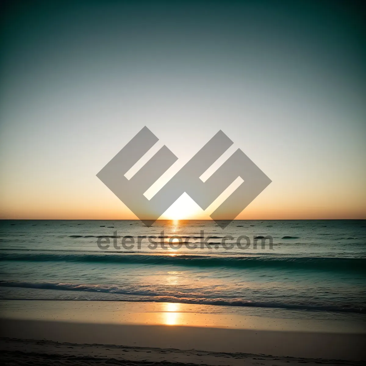 Picture of Sunset over the serene ocean horizon