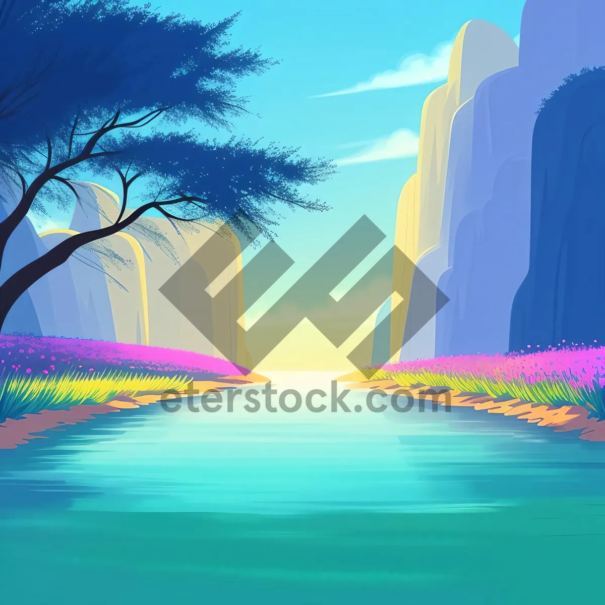Picture of Vibrant Summer Sky Over Meadow Landscape