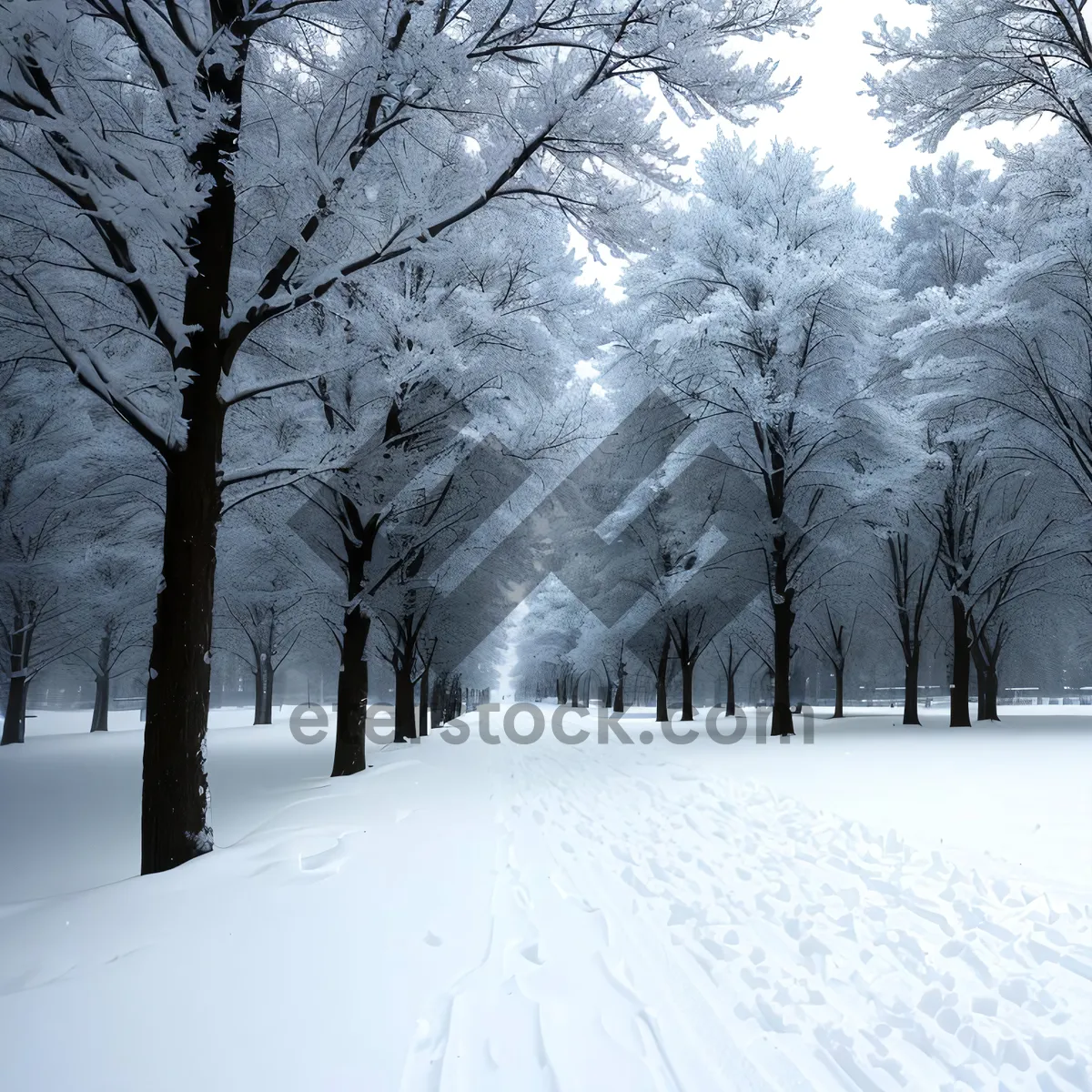 Picture of Winter Wonderland: Serene Snowy Forest Landscape