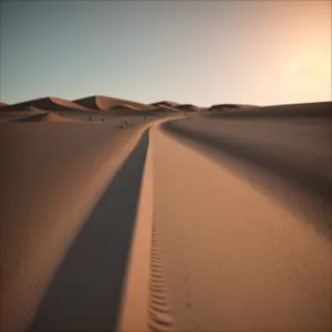 Sunset Drive: Serene Sand Dunes Stretching into Horizon
