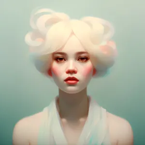 Portrait of a cute and pretty cartoon model lady.