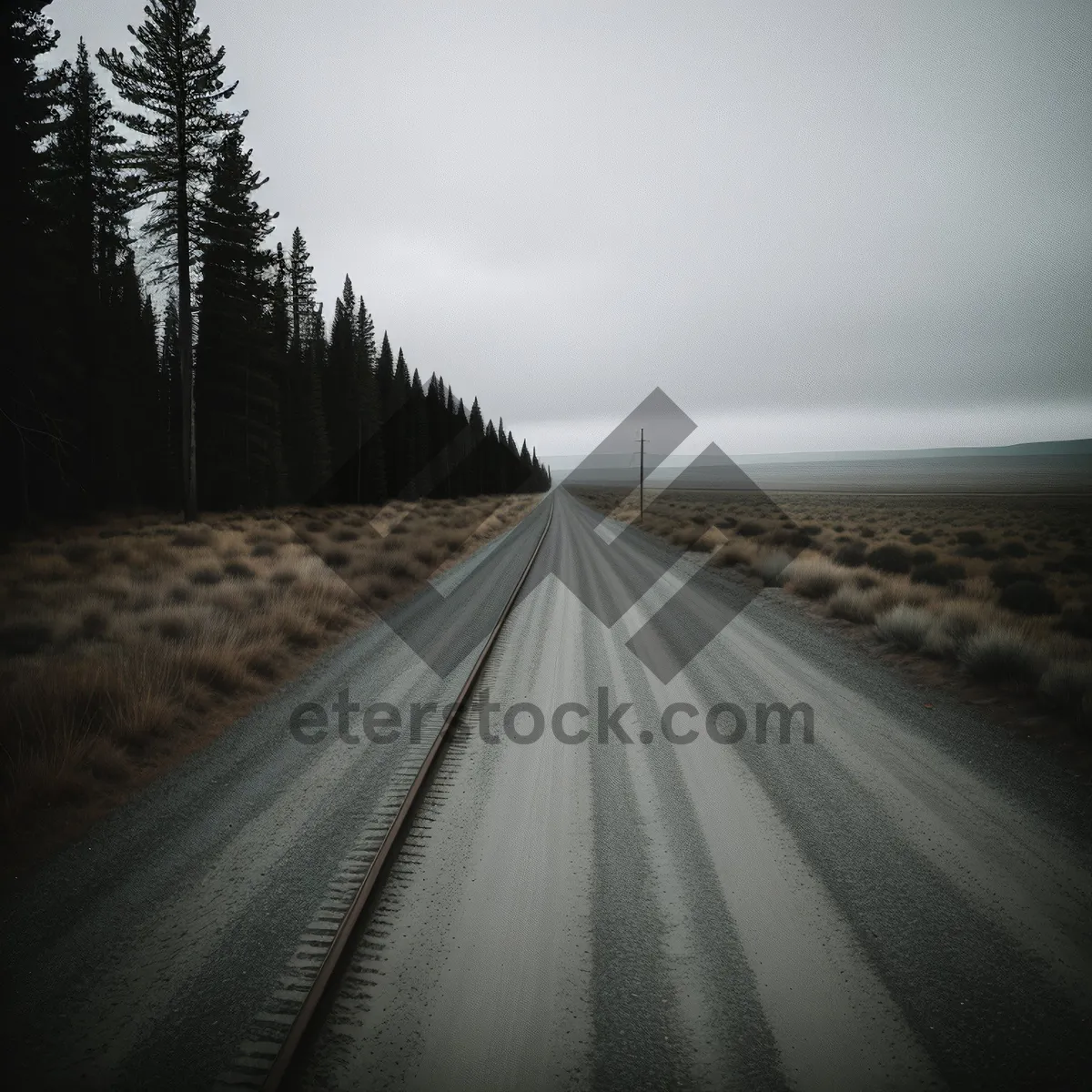 Picture of Serenity in Motion: Highway Horizon with Cloudscape