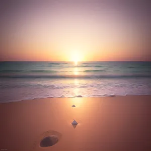 Golden Sunset Over the Tropical Ocean