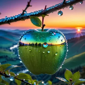 Fresh and Delicious Apple on Fruit Tree Branch