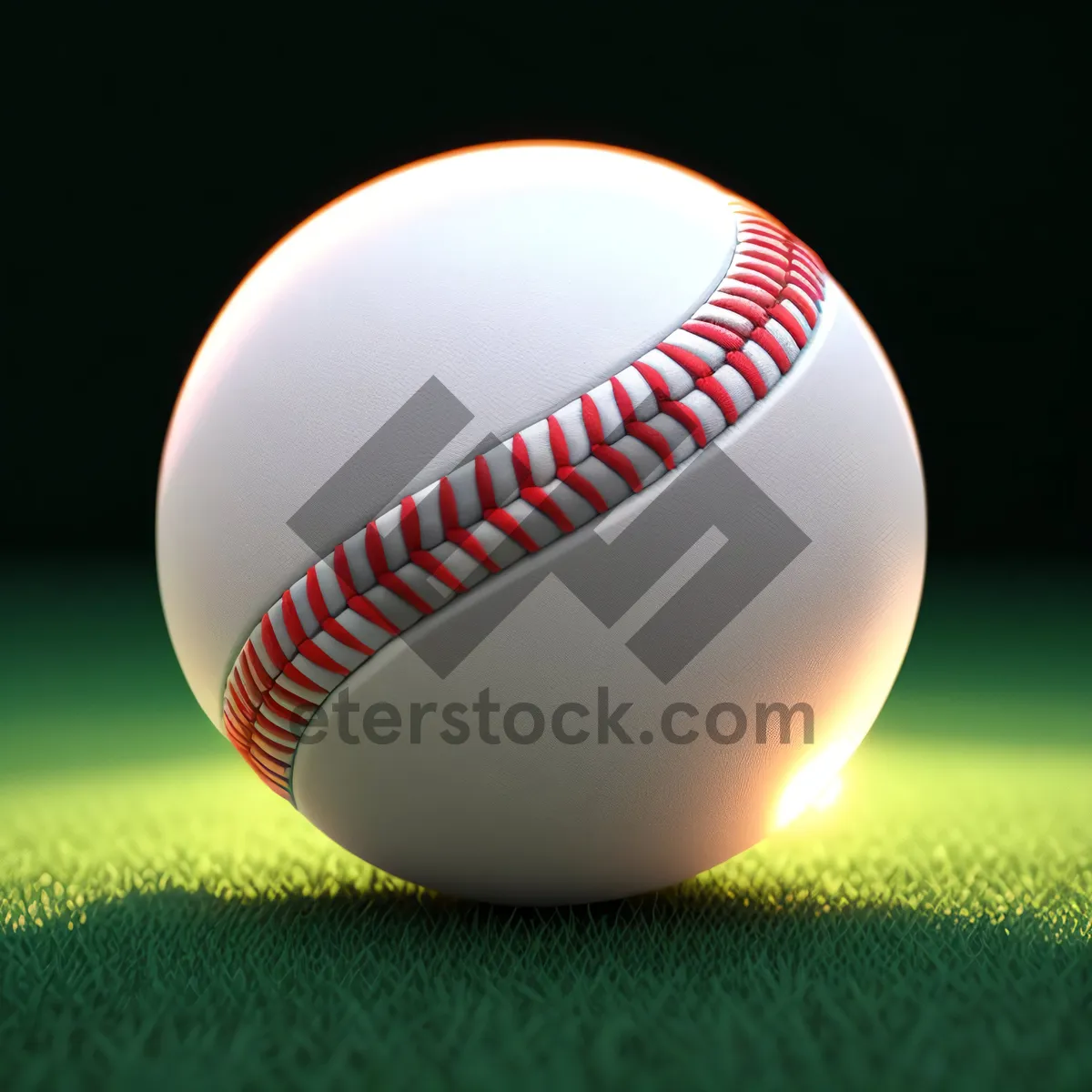 Picture of Baseball Stitched Sphere: Symbol of Competitive Sports